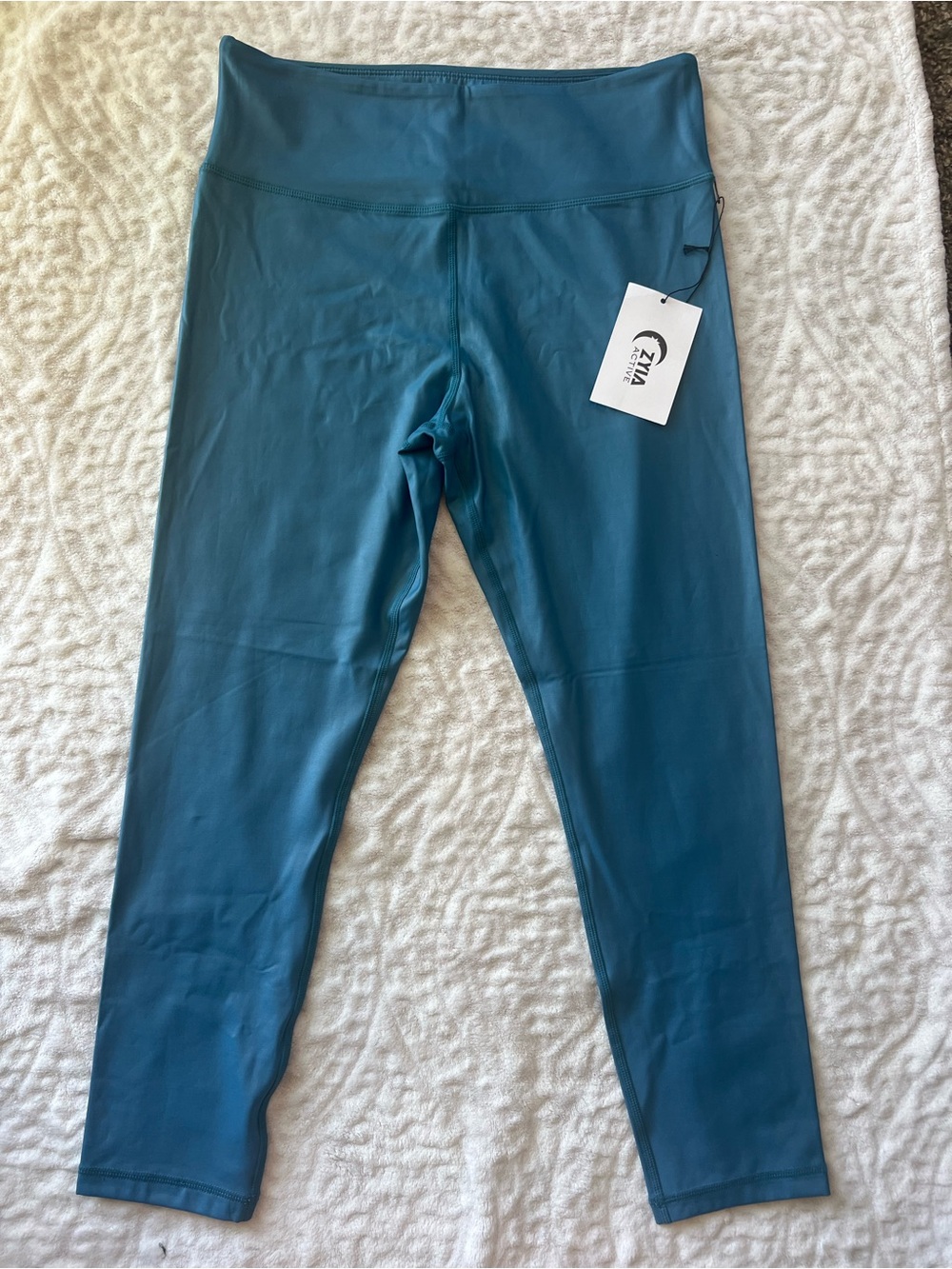 NWT Zyia Metallic Ocean Light n Tight High-Waist 7/8 Active Leggings |Size 14-16 - Picture 4 of 9